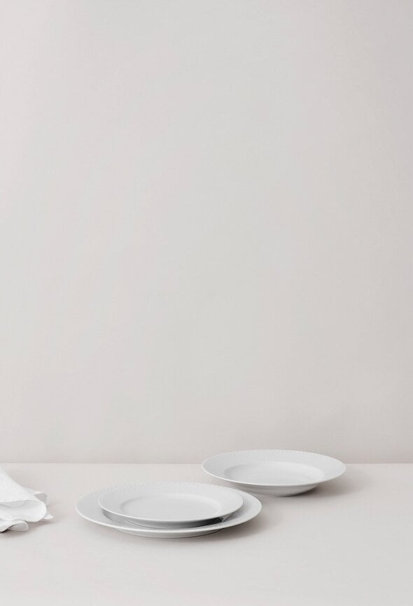 Plato Hondo Rhombe, 24,5 cm, blanco