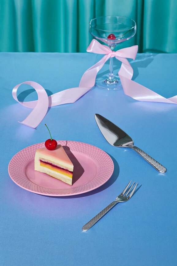 Rhombe Cake tårtgafflar silver, 4 st