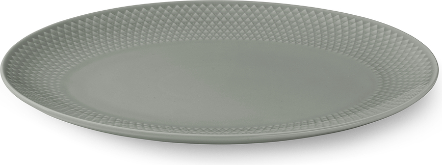 Rhombe Earth Ovalni pladenj, 28,5 cm, sivozelen