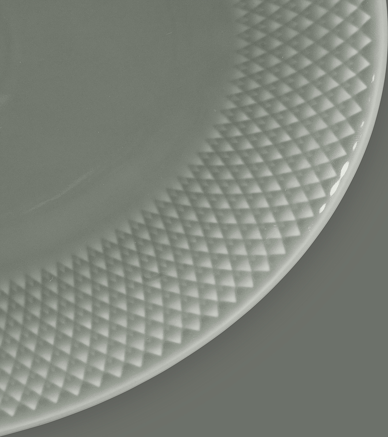 Rhombe Earth Plat de service ovale, 28,5 cm, gris-vert