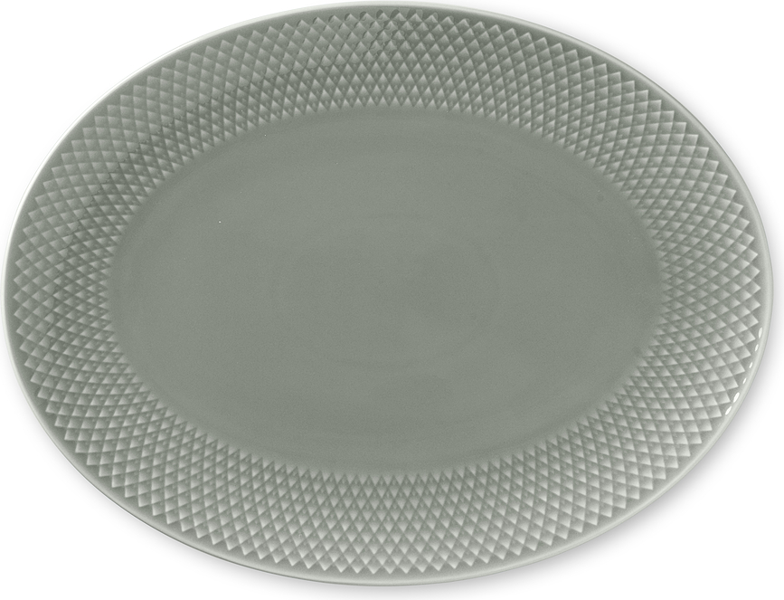 Rhombe Earth Plat de service ovale, 28,5 cm, gris-vert