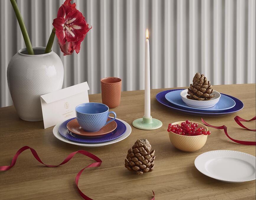 Rhombe Plat de Service 28,5 cm, bleu