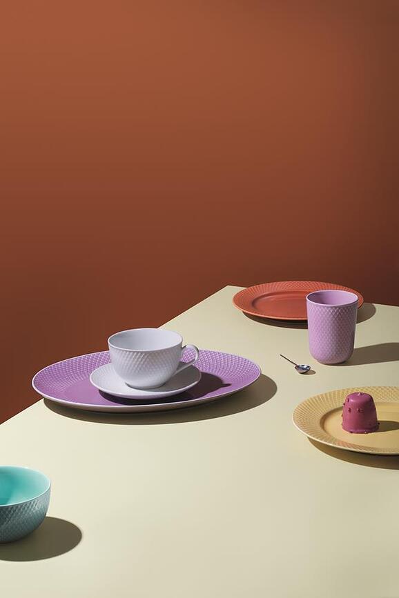 Rhombe Tasse et Soucoupe à thé, bleue