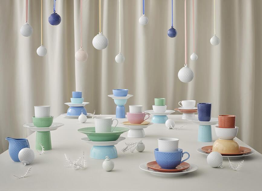 Rhombe Tasse et Soucoupe à thé, bleue