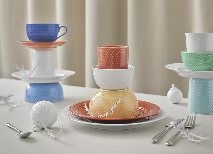 Rhombe Tasse et Soucoupe à thé, bleue