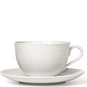 Rhombe Tea cup white with a saucer