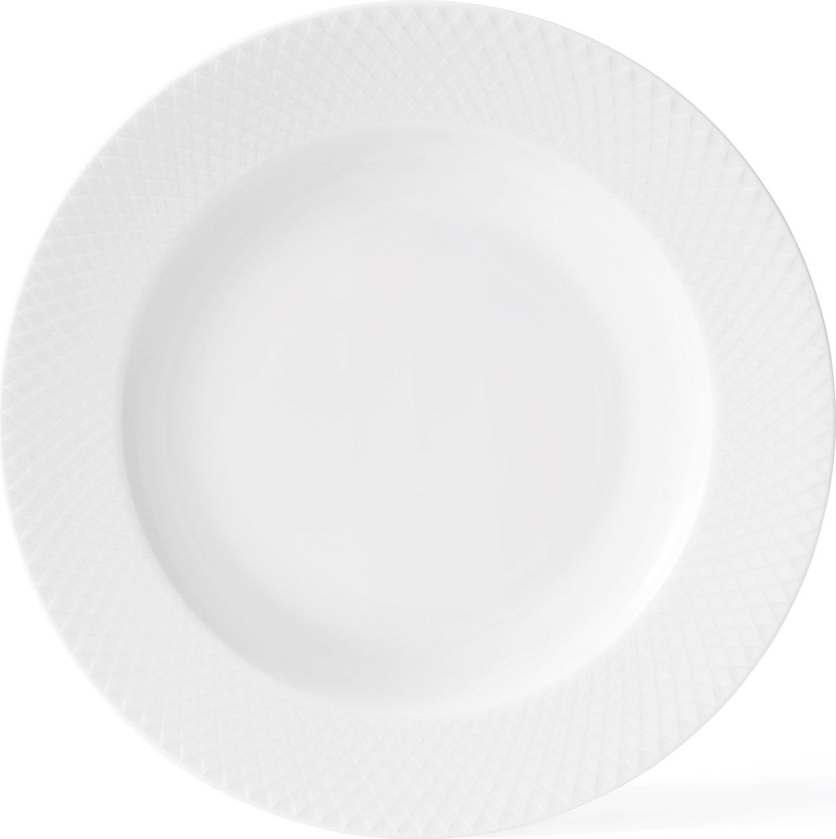 Rhombe Tiefer Teller 23 cm weiß