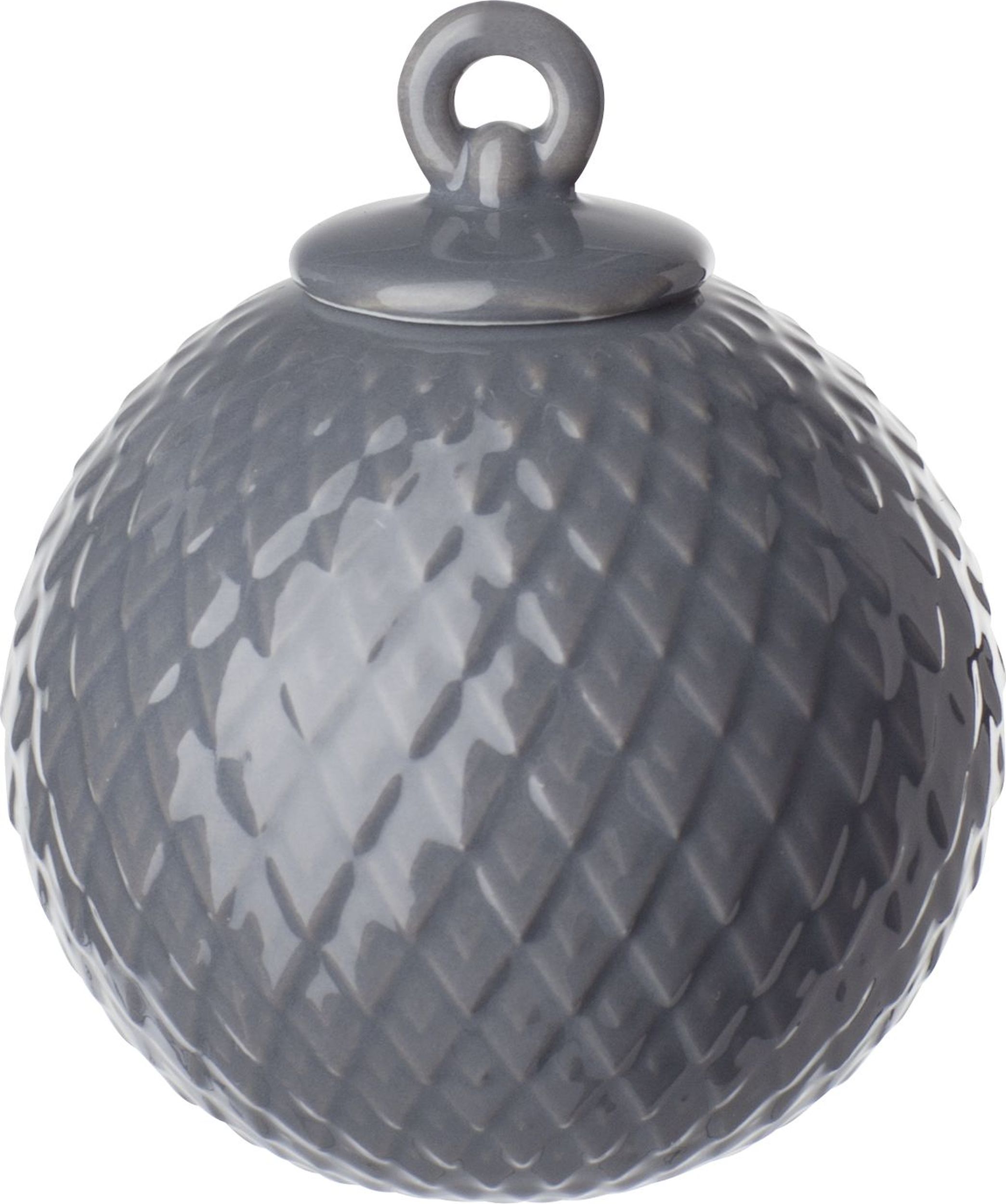 Rhombe Weihnachtskugel 7 cm dunkelgrau