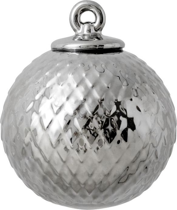 Rhombe Weihnachtskugel 7 cm silberfarben