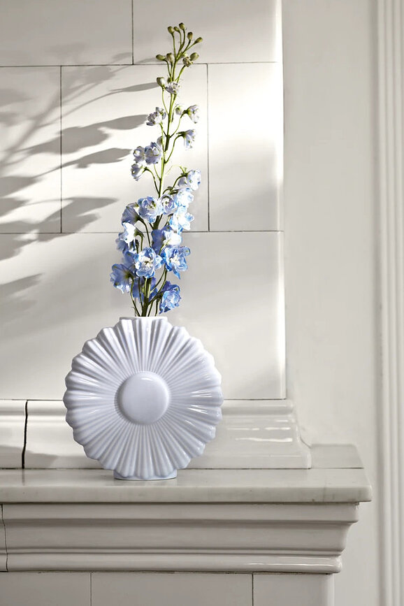 Vase Flower Daisy 21 cm, blanc