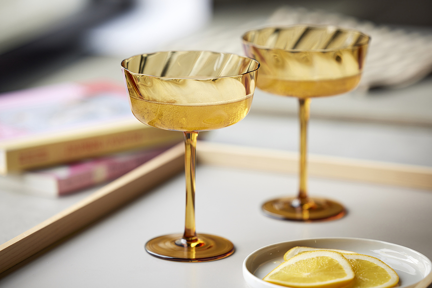Copas de Champán Vienna, 350 ml, ámbar, 4 unidades