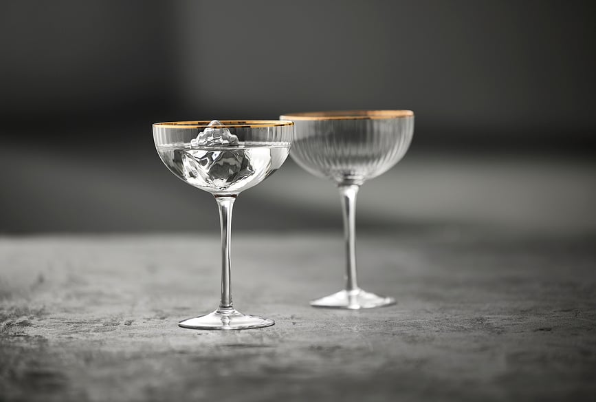 Copas de Cóctel Palermo Gold, 315 ml, 4 unidades