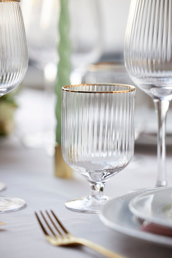 Copas de Vino Palermo Gold, 300 ml, 4 unidades