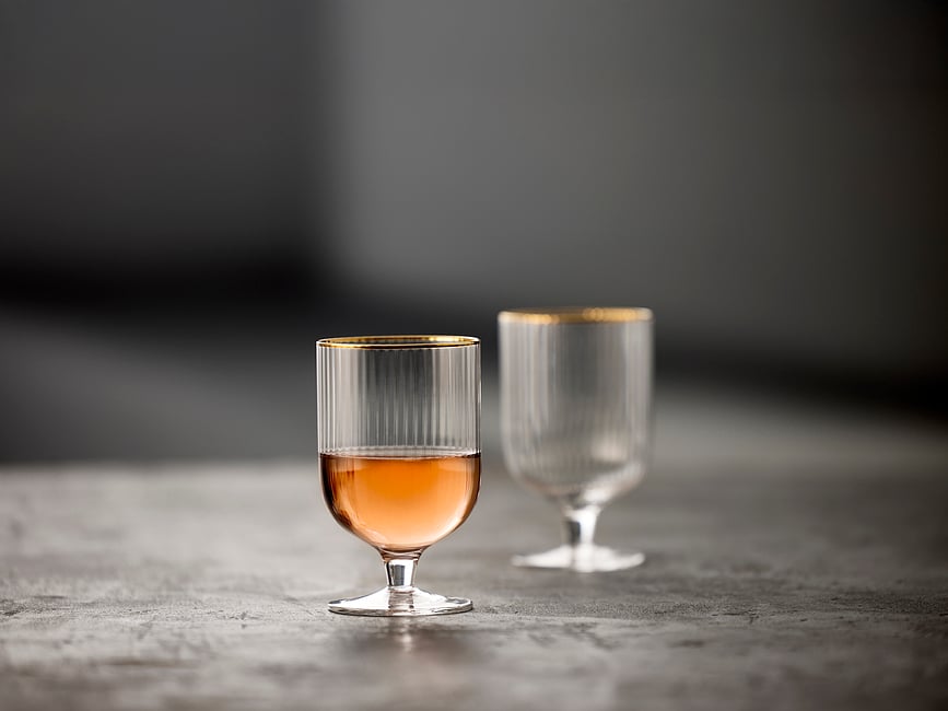 Copas de Vino Palermo Gold, 300 ml, 4 unidades