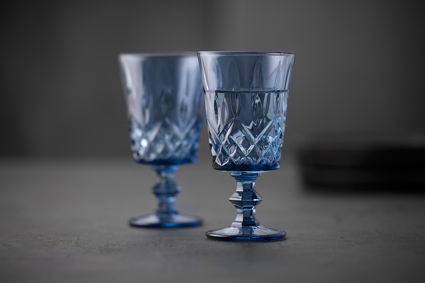 Copas de vino Sorrento, 290 ml, azules, 4 unidades