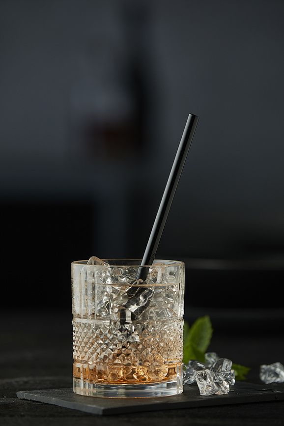 LyngbyGlas Slamice za pijačo, 14,5 cm, črne, 6 kosov