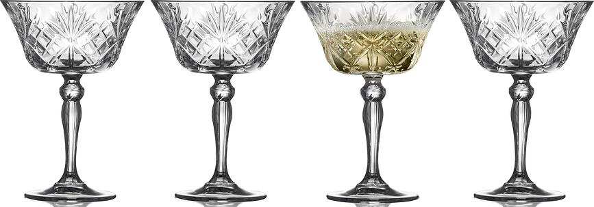 Melodia Flûtes à Champagne, 260 ml, Lot de 4