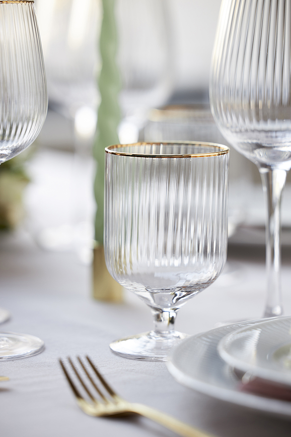 Palermo Gold Ποτήρια Κρασιού, 300 ml, 4 τμχ