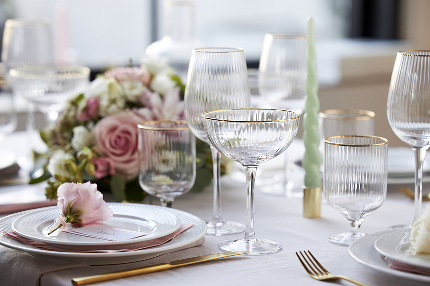 Palermo Gold Ποτήρια Κρασιού, 300 ml, 4 τμχ