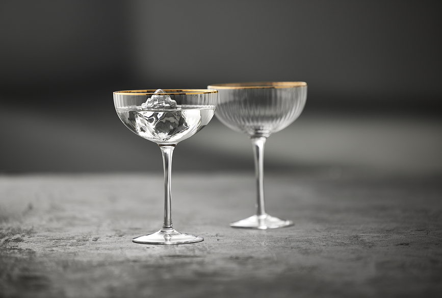 Palermo Gold Verres à cocktail 315 ml, dorés, Lot de 4