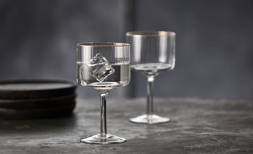 Palermo Gold Verres à gin-tonic 450 ml, dorés, Lot de 4