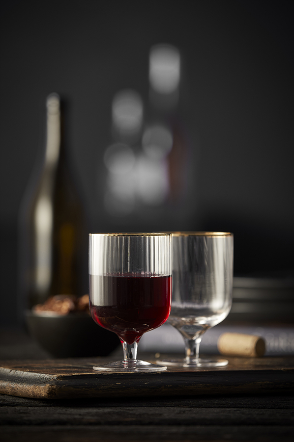 Palermo Gold Verres à Vin 300 ml, Lot de 4