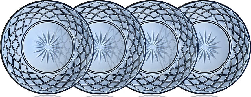 Sorrento Assiettes à Déjeuner, 21 cm, bleues, Lot de 4