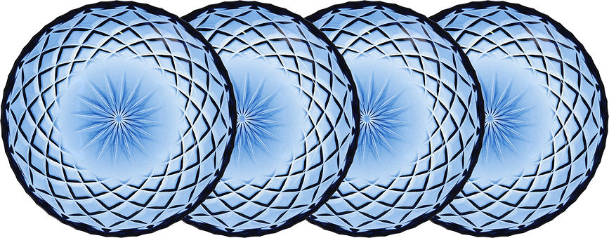 Sorrento Assiettes à Dessert 16 cm, bleues, Lot de 4