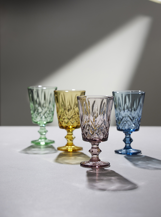 Sorrento Verres à Vin 290 ml, bleus, Lot de 4