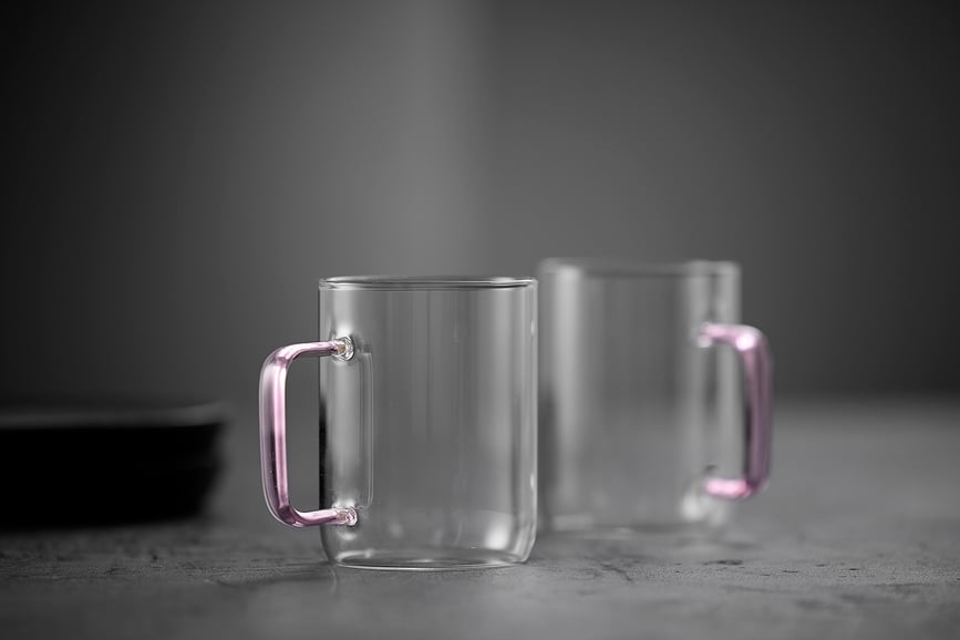 Torino Čaše 400 ml prozirne sa zelenom ručkom 2 kom.