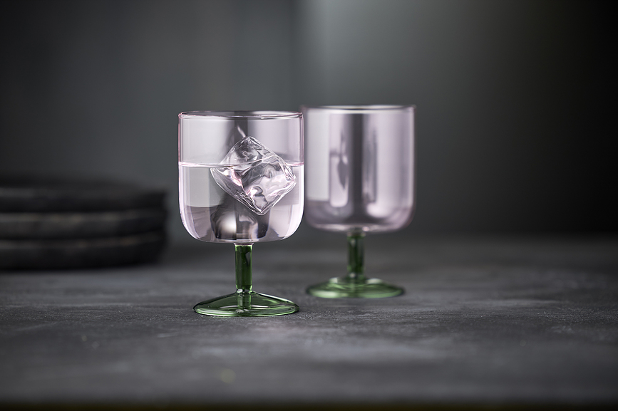 Torino Čaše za vino 300 ml zeleno-plave 2 kom.