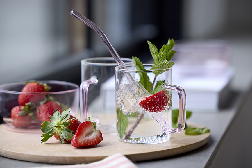 Torino Ποτήρια με πράσινο χερούλι, 400 ml, διαφανή, 2 τμχ