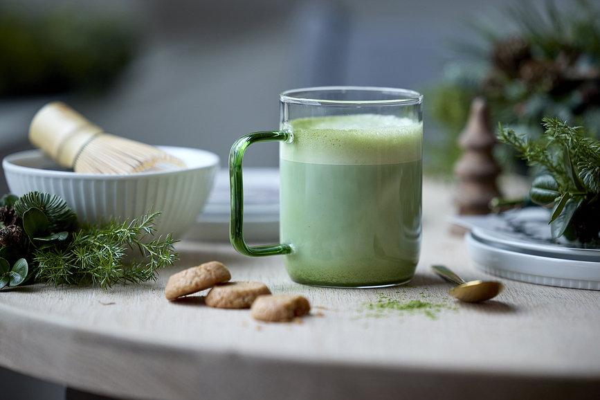 Torino Ποτήρια με πράσινο χερούλι, 400 ml, διαφανή, 2 τμχ