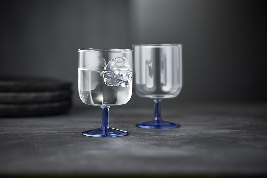 Torino Verres à Vin, 300 ml, vert-bleu, Lot de 2
