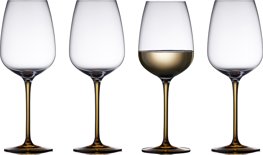 Vienna Kozarci za vino, 530 ml, jantarne barve, 4 kosi