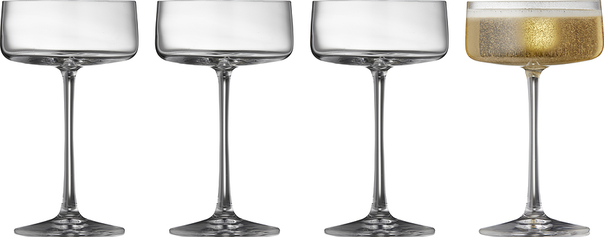 Zero Flûtes à Champagne 260 ml, Lot de 4