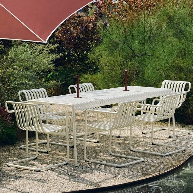 Weißes Palissade Outdoor-Möbelset
