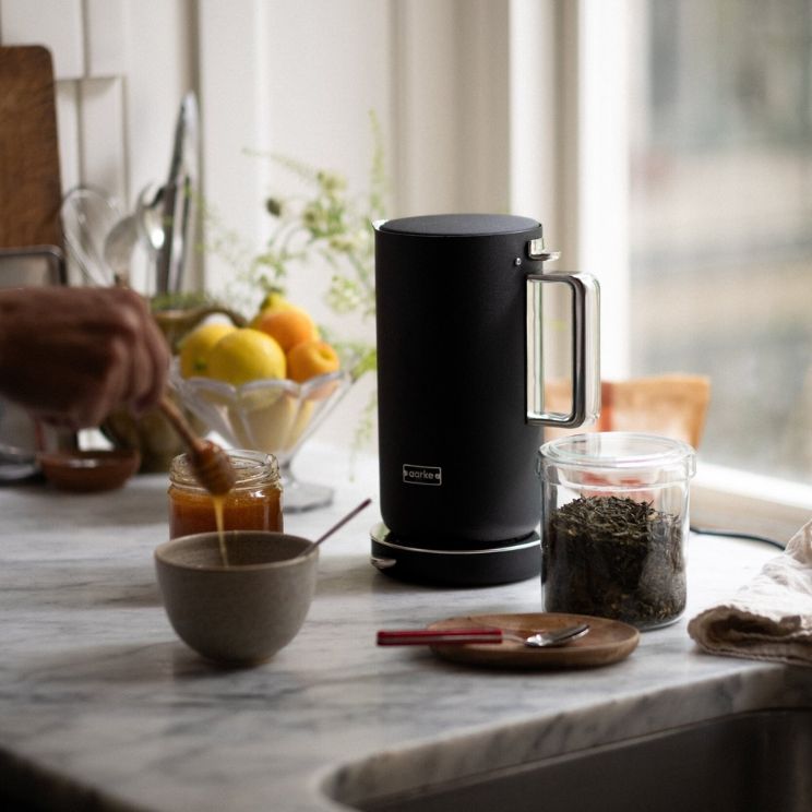 pour une cuisine de style moderne, une bouilloire d'une couleur foncée et décisive conviendra parfaitement