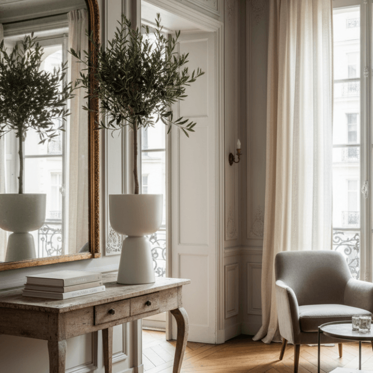 Pot blanc Nappula avec un olivier