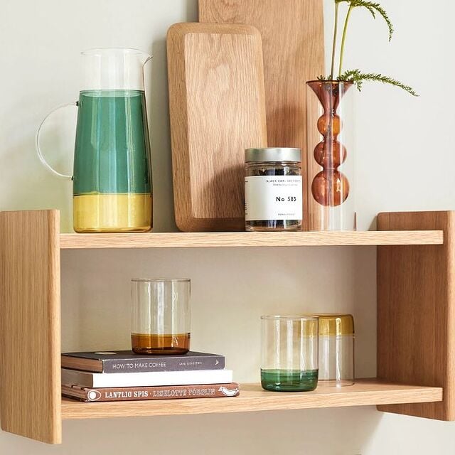 water jug in yellow and green by Hubsch
