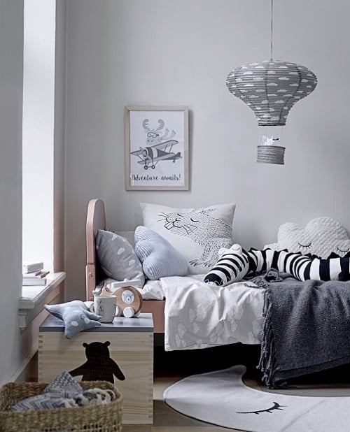 Sivi vuneni prekrivač Bloomingville