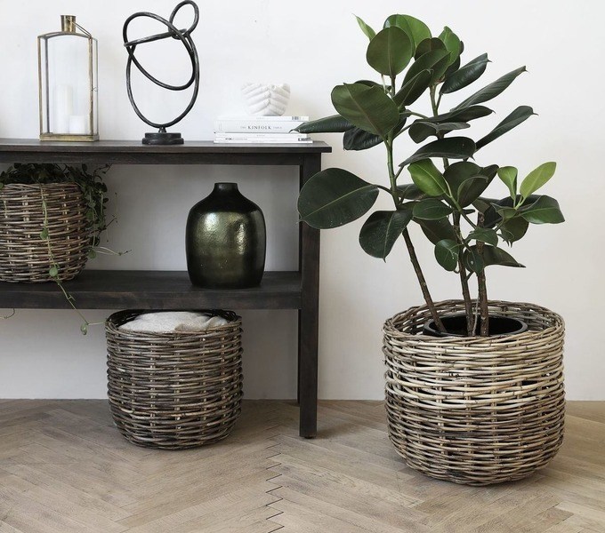 Ψάθινα καλάθια House Doctor, σετ των 3