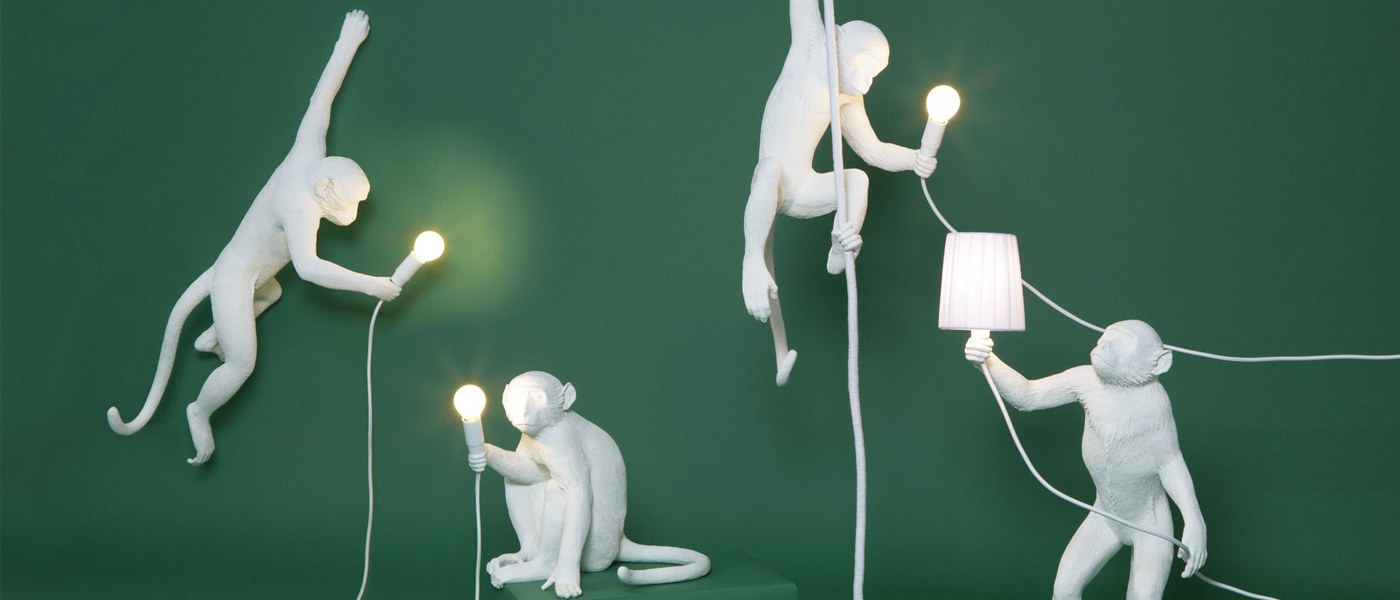 Επιτραπέζια φωτιστικά Monkey λευκά Seletti