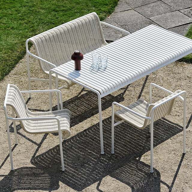 Weiße Palissade Cord Möbel