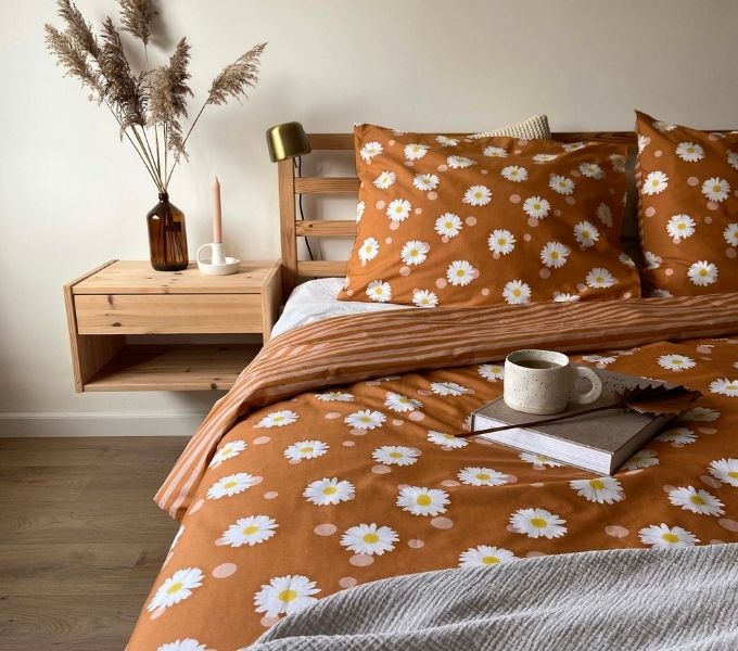 κλινοσκεπάσματα με μοτίβο μαργαρίτας