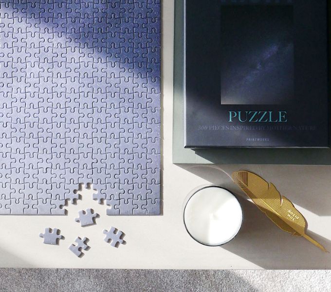 μπλε κομμάτι παζλ