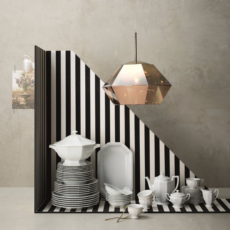 taza de café blanca Rosenthal Maria: arreglo de Navidad