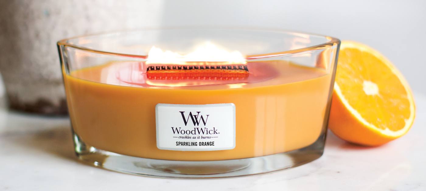 Sparkling Orange Hearthwick WoodWick Kerze