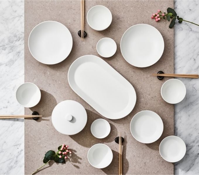 classic white plates