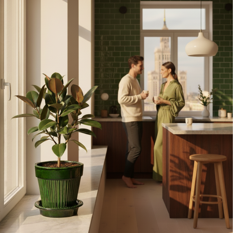 Pot Simona émaillé vert